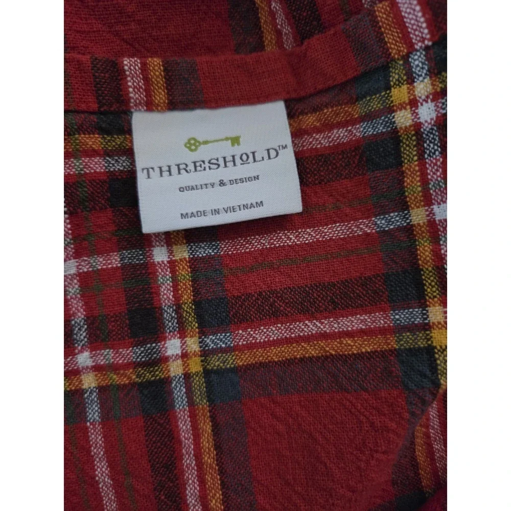 Threshold 56x100 Tablecloth Red Plaid Christmas Thick Cotton